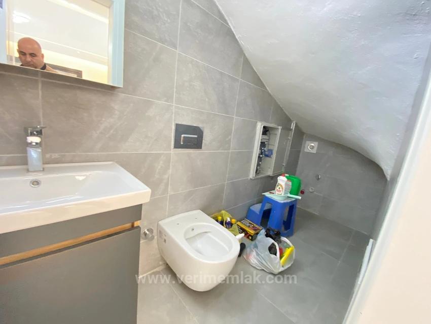 3+1 Villa Zum Verkauf In Özdere Mit Fußbodenheizung, Freistehendem Möbliertem Meerblick