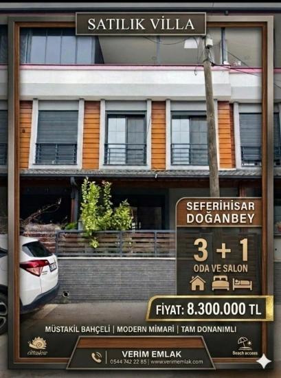 Moderne Und Freistehende 3+1 Villa Zum Verkauf In Seferihisar Payamlı, 350 M Vom Meer Entfernt.