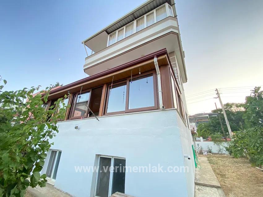 In Seferihisar Atatürk Neighbourhood with full sea view completely detached for sale 4+1 Villa