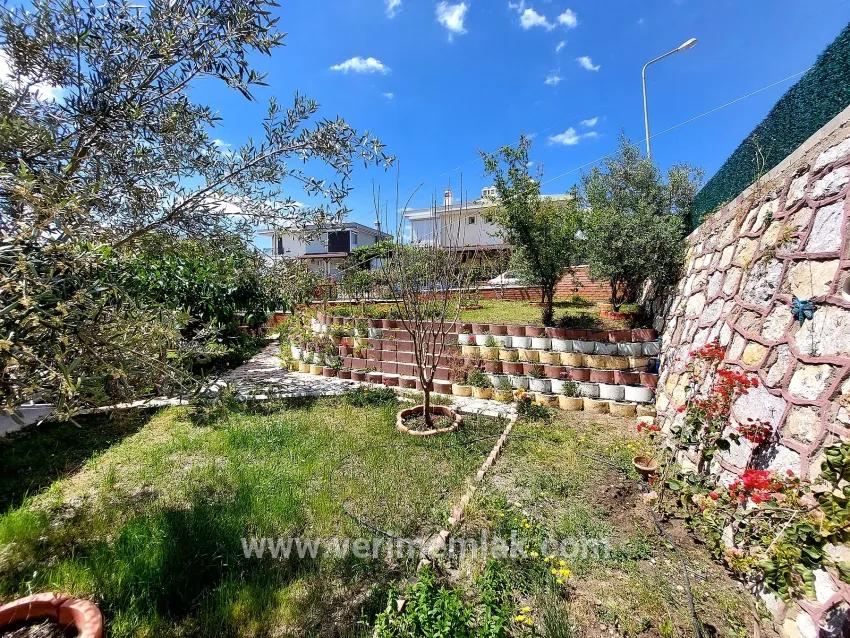 İzmir Seferihisar Doğanbey sea zero site with garden for sale 4+1 summer house –