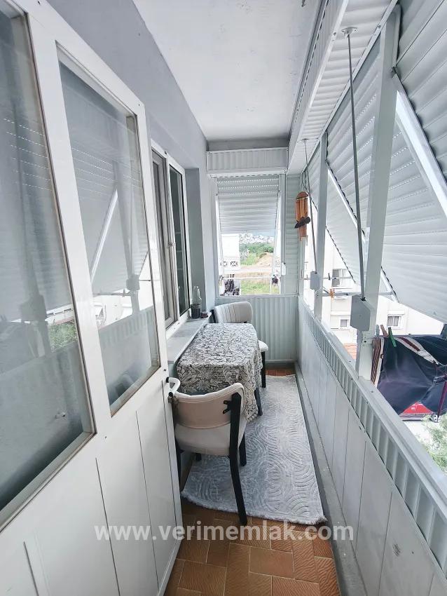 On Gümüldür Beach 1+1 50 m2 furnished at an appropriate price for sale apartment