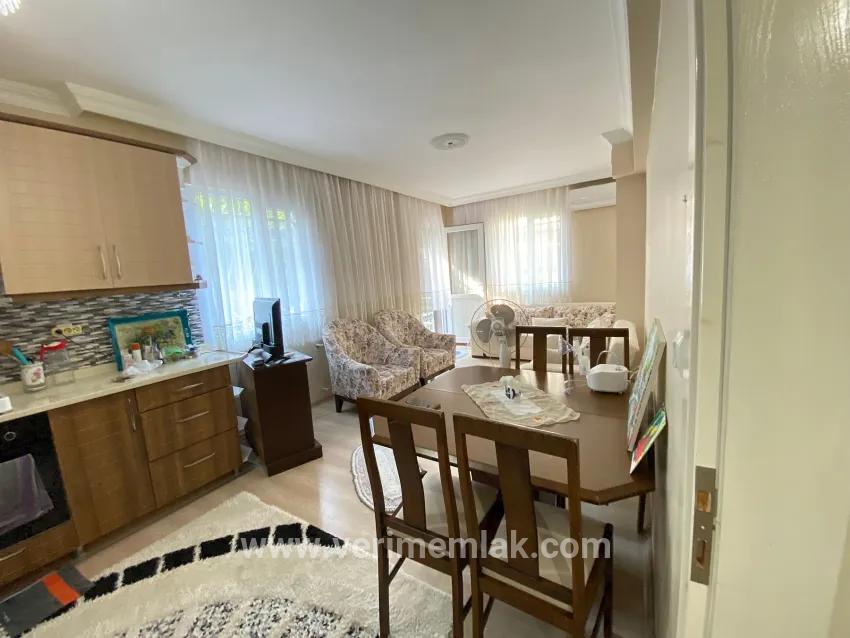 Seferihisar Mersin Area In the sea 400m zero furnished garden floor for sale 2+1 apartment
