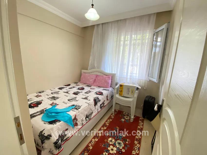 Seferihisar Mersin Area In the sea 400m zero furnished garden floor for sale 2+1 apartment