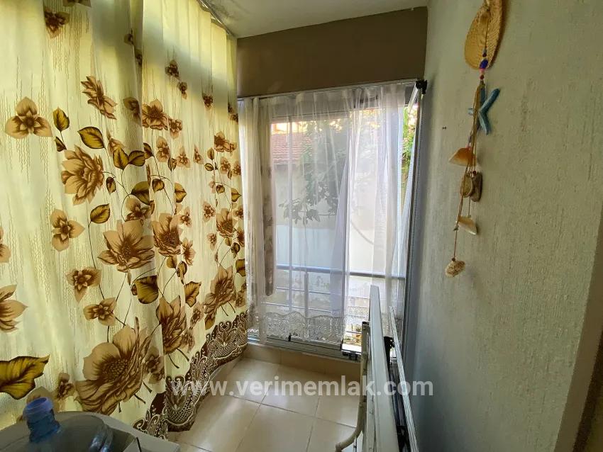 Seferihisar Mersin Area In the sea 400m zero furnished garden floor for sale 2+1 apartment