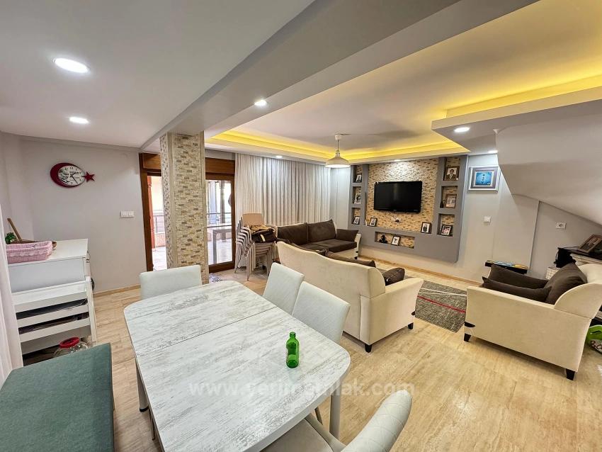 Furnished 5+1 Villa With A Large Garden For Sale In Gumuldur, 50 Meters From The Sea