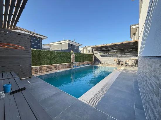 Detached pool, separate kitchen, spacious garden, 3+1 villa for sale In Doğanbey, Seferihisar