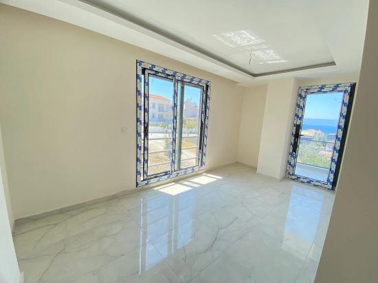 *single Detached 3+1 Villa With Full Sea View, 50m From The Sea In Seferihisar Akarca